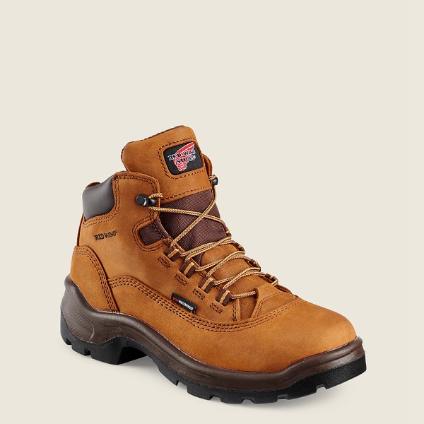 Red Wing Work Boots Flexbond - 5-inch Waterproof Safety Toe - Brown - Womens VXE943167